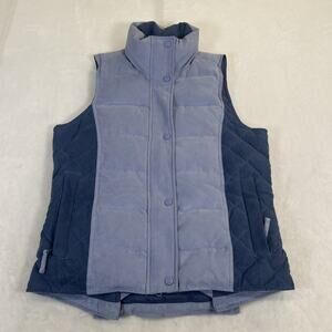 Outback Trading Co Ladies Snow Mountain Down Vest Small Blue Full Zip Pockets